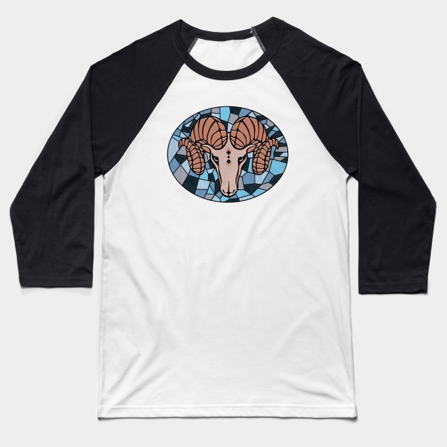 Aries mosaic Baseball T-Shirt by LotusArtStudio